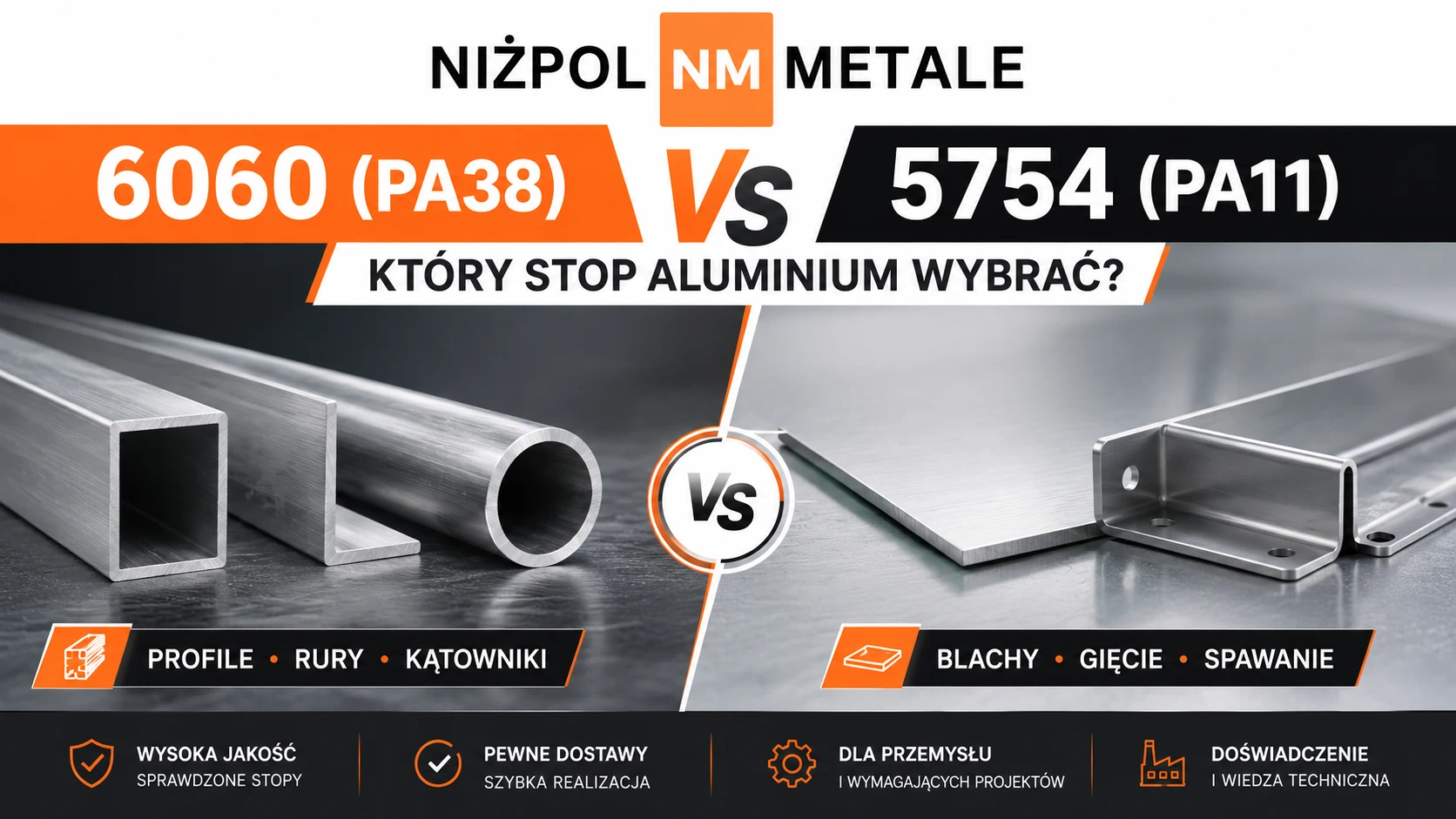 Porównanie Blachy Aluminiowej 6060 (PA38) vs 5754 (PA11)