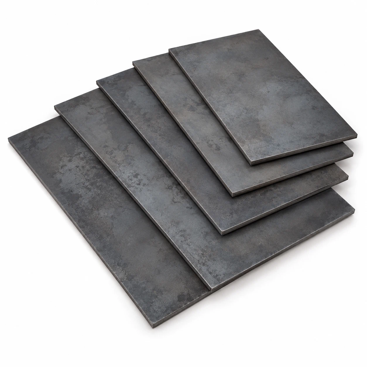Blachy stalowe gorącowalcowane S235 2 mm w formacie 25 x 100 cm ułożone razem
